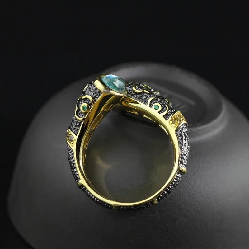 Женское кольцо из серебра 100% пробы с эмалью и топазом|ring for|rings for womenrings women silver |
