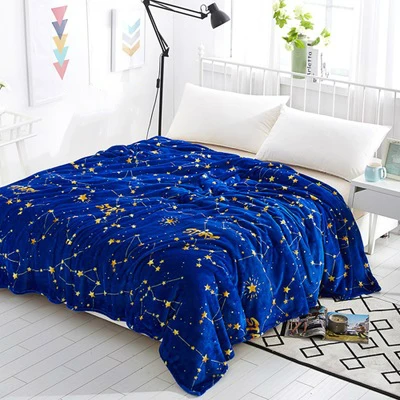 Яркие звезды покрывало кондиционер одеяло супер мягкое фланелевое одеяло на диван/кровать/автомобиль портативный плед одеяло 200x230 см - Цвет: O