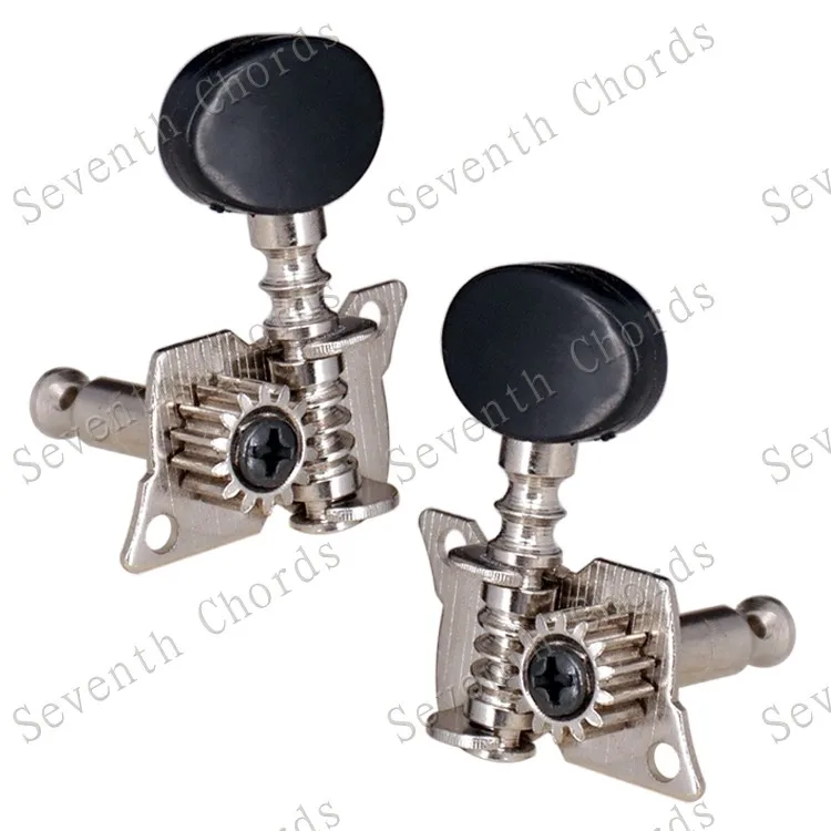 Black oval head single hole L open type acoustic guitar string knob