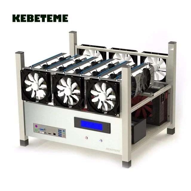 Us 286 77 12 Off Kebeteme Compatible 6 Gpu Open Air Mining Case Computer Eth Miner Frame Rig With 6 Fans And !   Temp Monitor System For Bitcoin Asic In - 