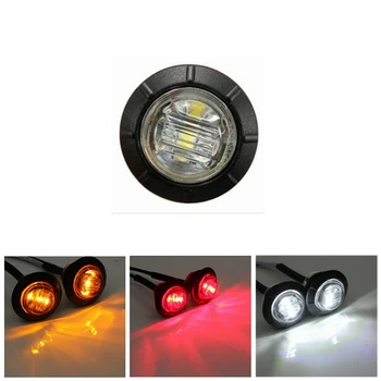 

12V/24V 10 PCS 3/4 Inch RED/WHITE/YELLOW 3 Colors LED Side Makers Indicator Light For Car Motorcycle Trailer Caravan Truck