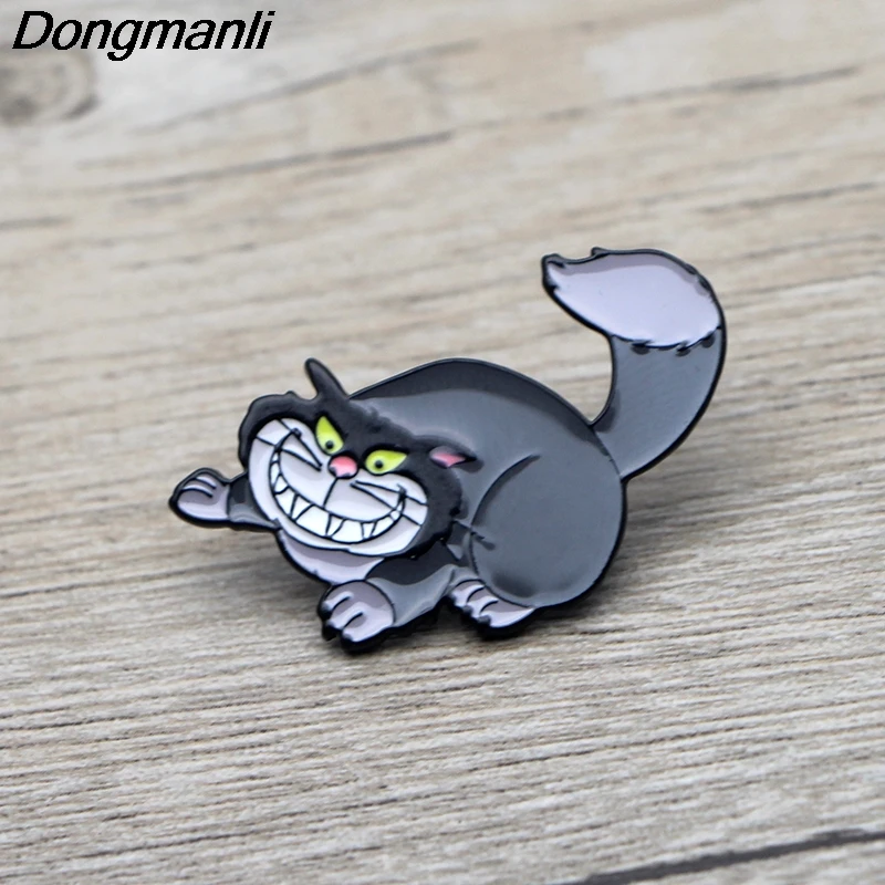 

L3645 Cheshire Cat Cartoon Anime Enamel Pins and Brooches Lapel Pin Backpack Bags Badge Clothes Decoration Gifts