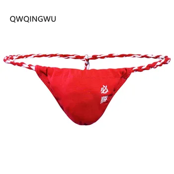 

Men's Underwear Cotton String Men Rope Belt Man Pants Briefs Underpants Thong Embroidery Japanese Sumo Tanga Hombre Briefs Thong