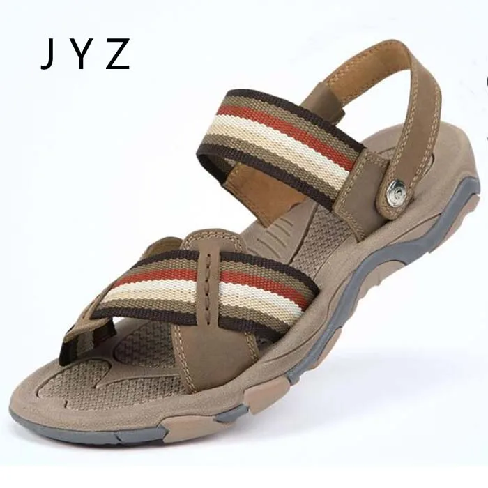 Fashion Mens Sandals Summer Casual Beach Shoes Flats Leather Shoe Man