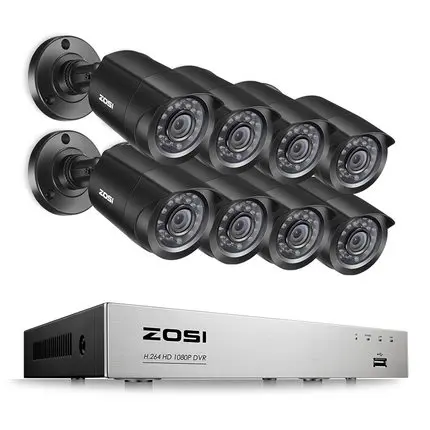 

8-Channel 1080N HD-TVI DVR Surveillance Camera Kit 8x 1280TVL 720P Indoor Outdoor IR Weatherproof Cameras 1TB HDD