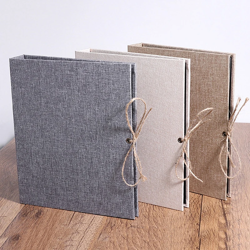 

2020 New Linen Self-Adhesive Film DIY Photo Album Baby Photo Scrapbook Paper Crafts Sticky Lovers Birthday Gift Wedding Photos