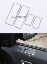4Pcs Car Interior Window Lift Button Switch Panel Frame Cover Trim Sticker Fit For Land Rover Discovery Sport 2015-2017