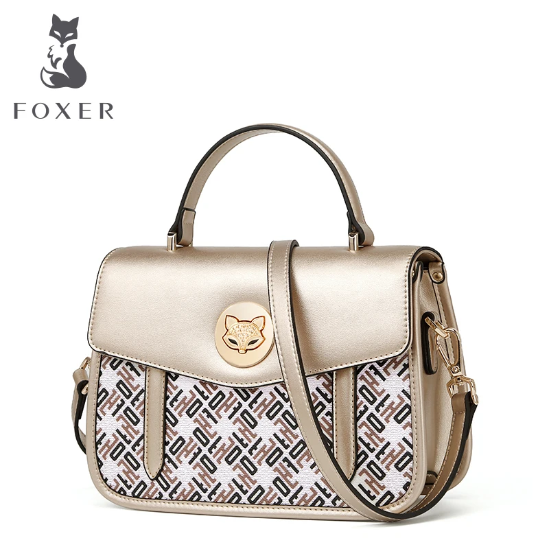 

FOXER Brand 2018 New Fashion Women Split Leather Shoulder Bag & Handbags Exclusive Design Gift For Fmale Friend