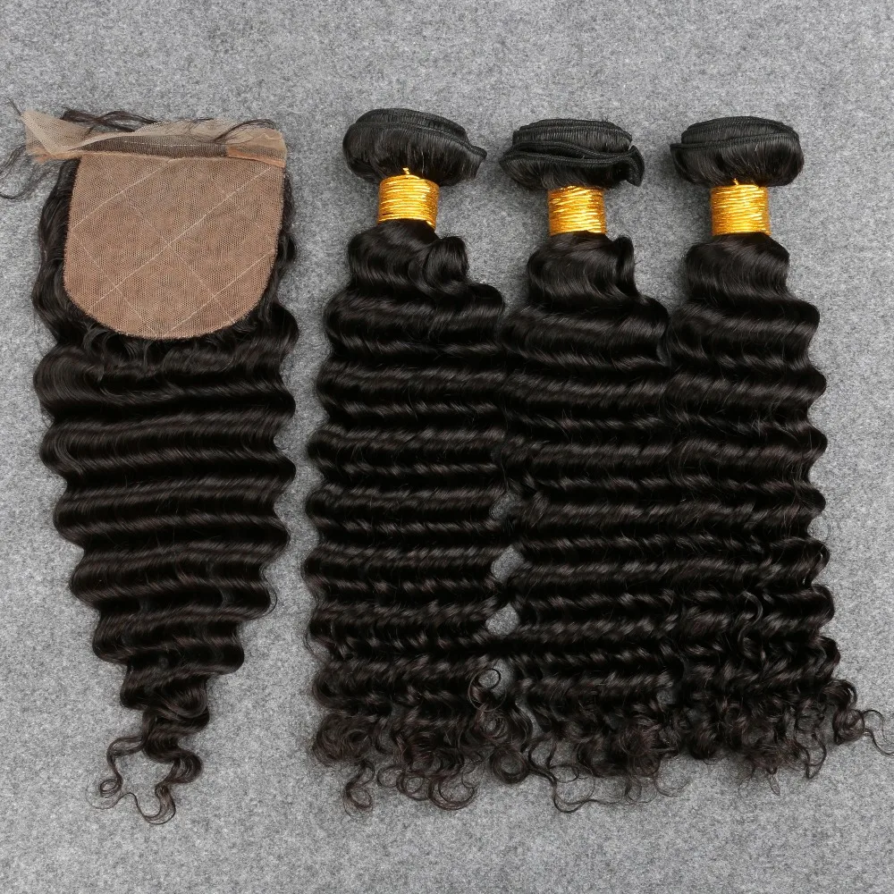 

Peruvian Deep Wave With Closure 7a Peruvian Virgin Hair 3 Bundles With Closure Brazilian Deep Wave Virgin Hair With Silk Closure