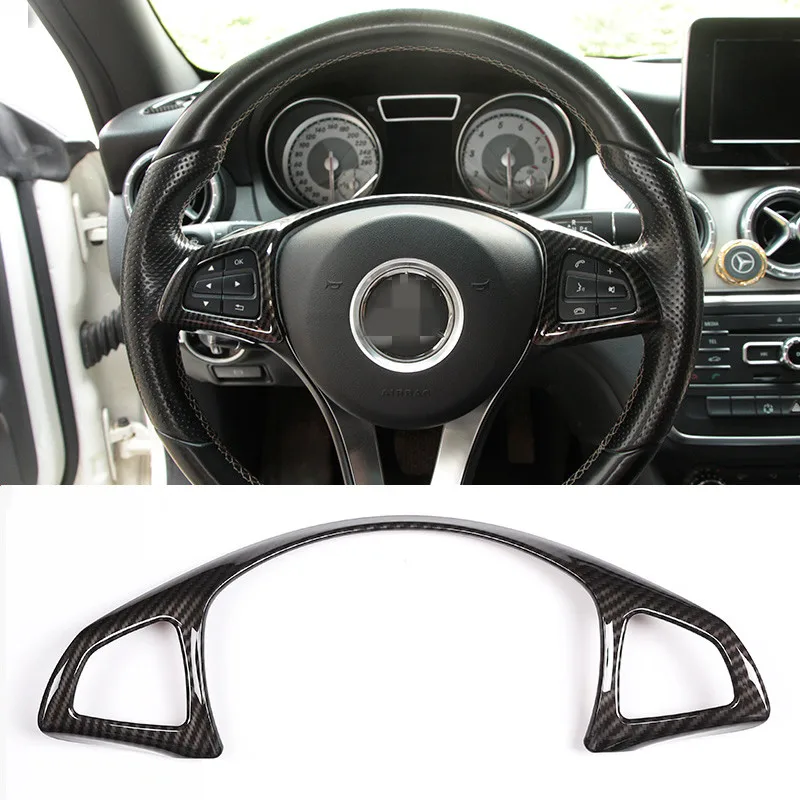 Carbon Fiber Car Steering Wheel Decoration Frame Trim For Mercedes Benz GLC C E Class W213 W205