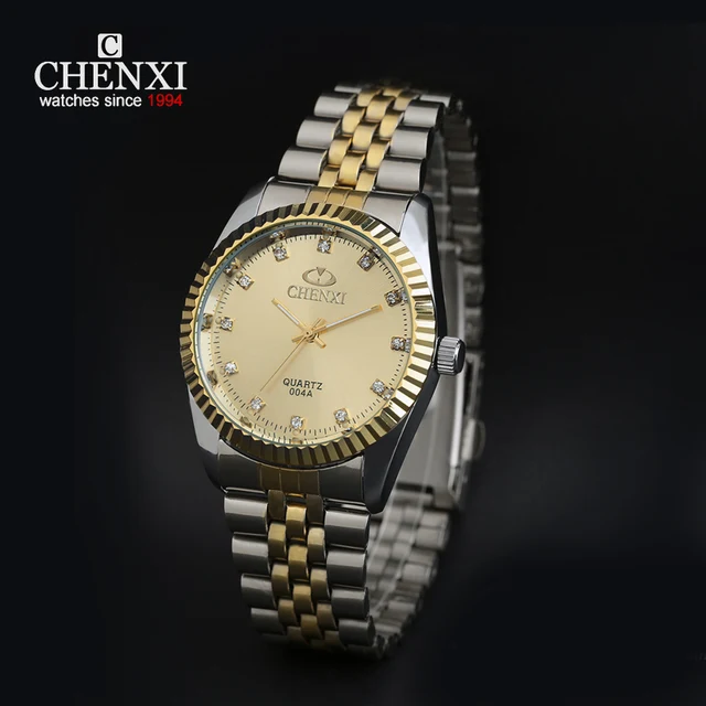 CHENXI Clock Gold Men Quartz Watch Stainless Steel Lover's Rhinestone WristWatch CHENXI Clock Gold Men Quartz Watch Stainless Steel Lover's Rhinestone WristWatch
