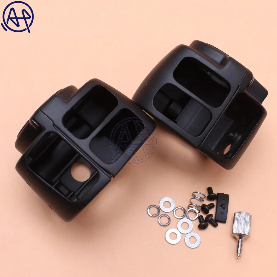 

1pair Motorcycle Handlebar Switch Housing Cover Black Aluminum For Harley Dyna Sportsters Softail V-Rod Touring 2009-Later
