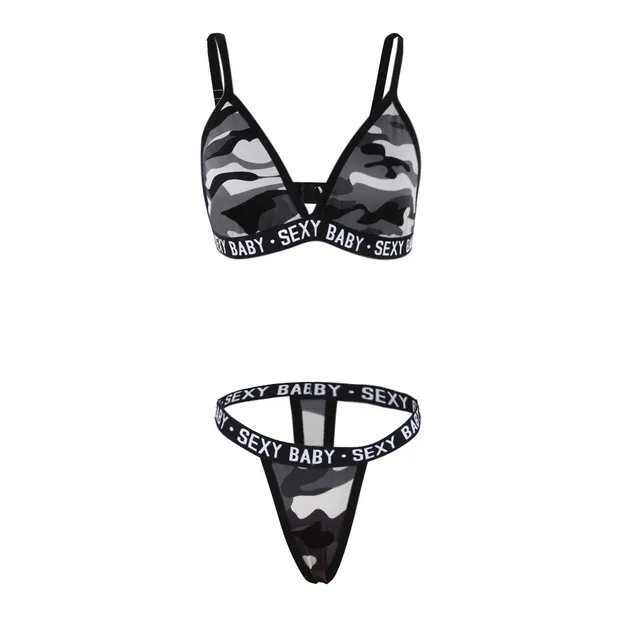 Buy Bra Set Camouflage Print Lingerie Set Bralette