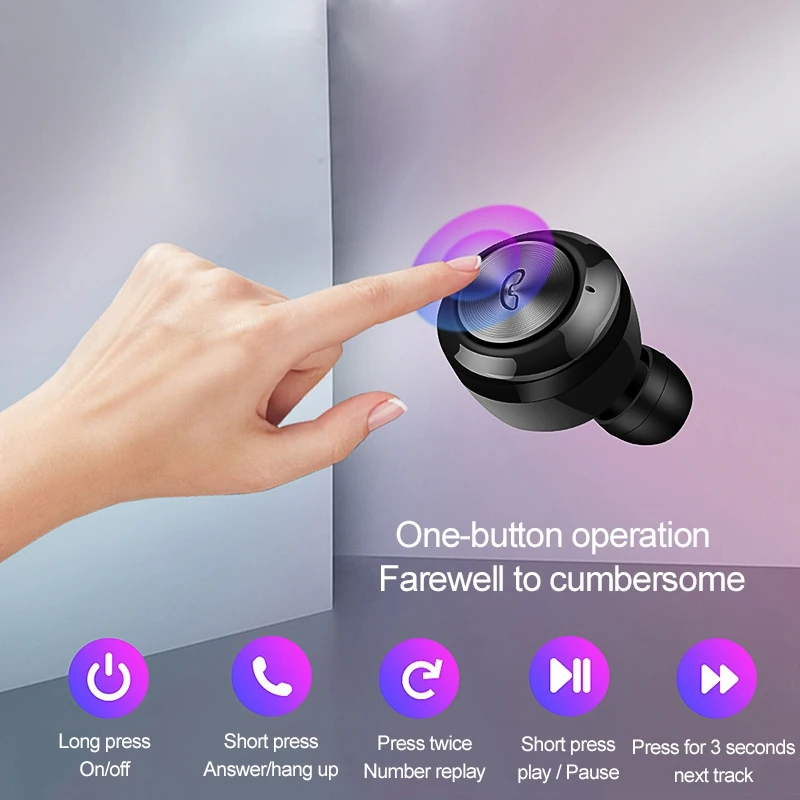 ABHU-Bluetooth наушники Tws Bluetooth 5,0 беспроводные наушники водонепроницаемые Bluetooth гарнитура игровые наушники для всех смартфонов