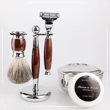 Новые мужские уход за кожей лица кисти пять 1 предмет ручная 3-х слойные бритья кисть шерсть барсука мыло чаша горяч-продавая металл с гальванопокрытием и молодых мам Sh