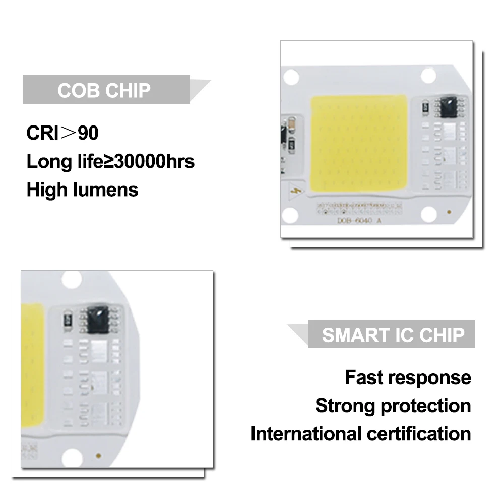 Высокомощный светодиодный COB Чип-Диодная лампа 20 Вт 30 Вт 50 Вт 220 В 110 в источник питания DIY полный спектр светодиодный светильник для выращивания Точечный светильник лампа прожектор светильник