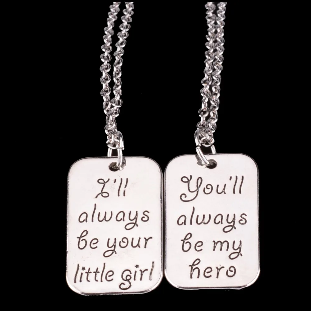 Charm Little Girl Dad My Hero Daddy Father Papa Daughter Pendant