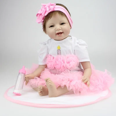 

55cm Silicone Vinyl Baby Reborn Dolls chucky Handmade Kids Princess Toys Children bebe bjd doll reborn sleeping bonecas]