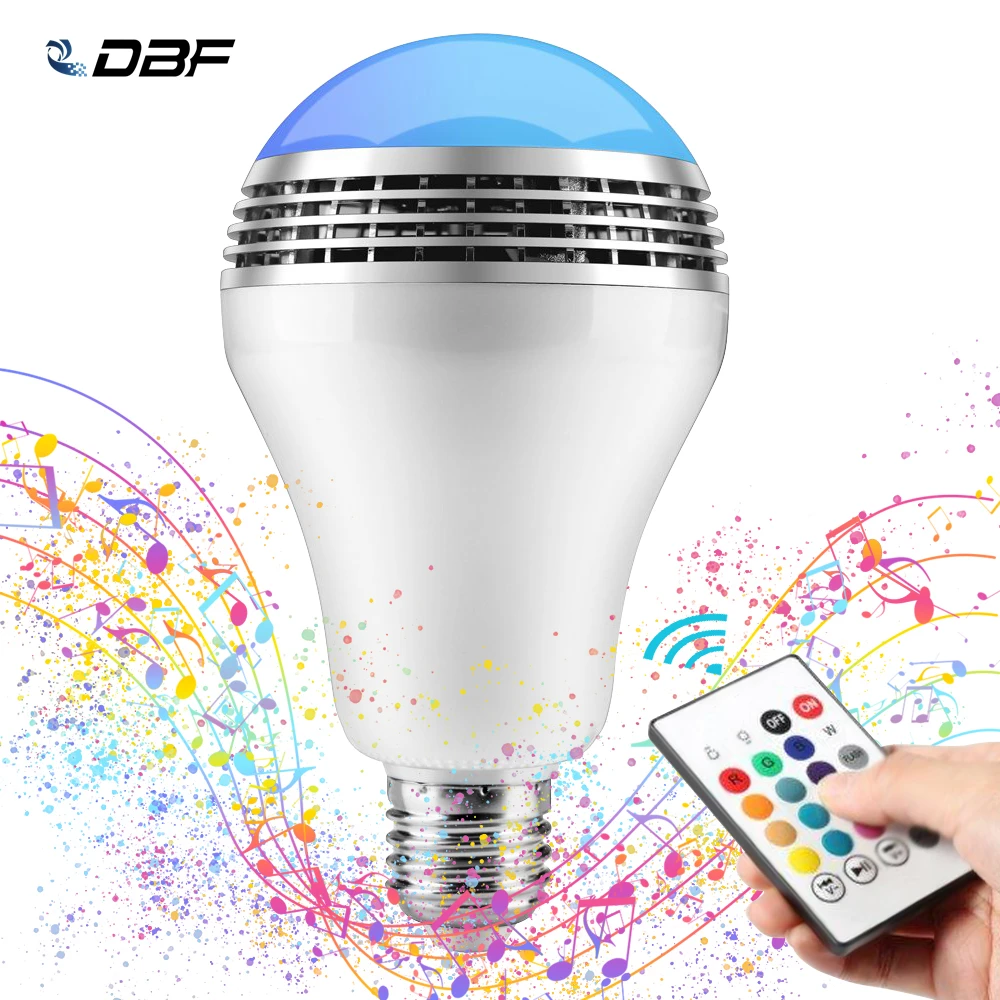 Диммируемая светодиодная RGB лампа E27 10 Вт с Bluetooth для освещения цветной