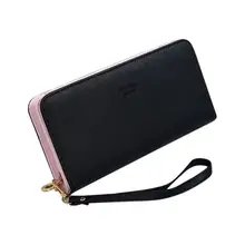 2016 Women Wallets New Winter Fashion Solid Pattern Multi-card Position Two Fold Wallet lady Long Zipper Purse Card Holder Dec26