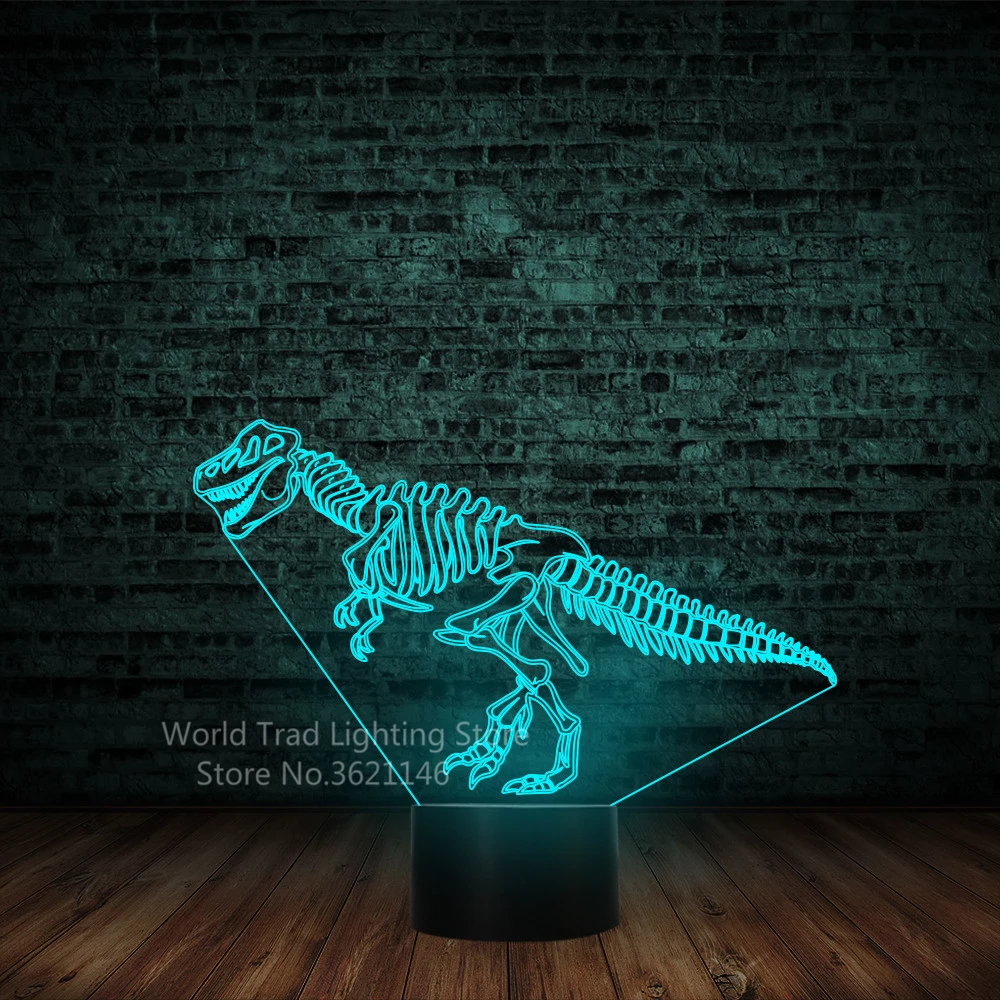 Ночник динозавр 3d Тиранозавр Рекс, динозавры Новинка лампа светодиодный ночник 3d иллюзия luminarias спальня Лава детская лампа детская прикроватная тумбочка