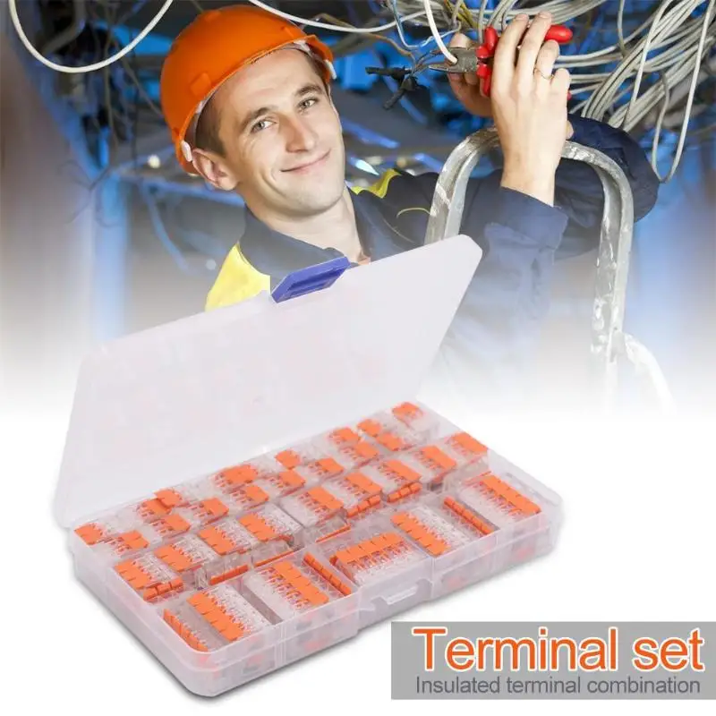 

75pcs Compact Wiring Connector 2/3/5 Pin Insulated Cold Pressing Terminals
