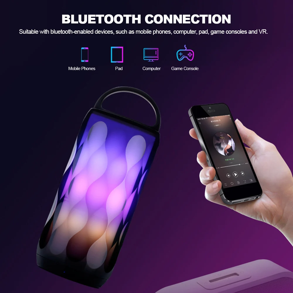 S-605 Bluetooth Динамик Портативный глубокое звучание басов коробка сенсорный Поддержка TF громкой связи w/красочные светодиодный свет