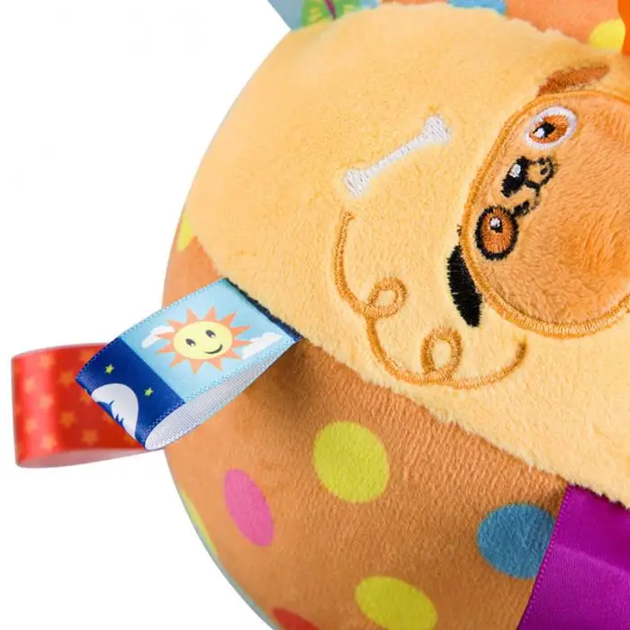 Детский мягкий плюшевый шар, детская игрушка со звуком погремушки для младенца, игрушка ярких цветов, ползать мяч для младенцев FJ88