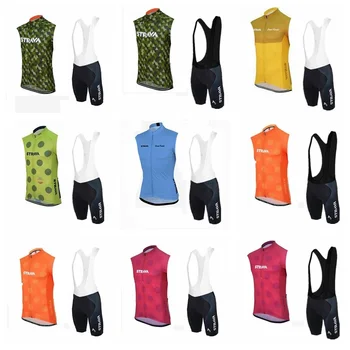 

New 2019 Men Cycling Jersey Set Summer Sleeveless Bike bib shorts set Outdoor Sportswear Road Bicycle Wear Ropa Ciclismo K031609