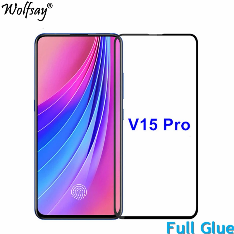 

2PCS Full Glue Screen Protector for VIVO V15 Pro Tempered Glass Full Cover Glass for VIVO V15 Pro 9H 2.5D Premium Film Wolfsay