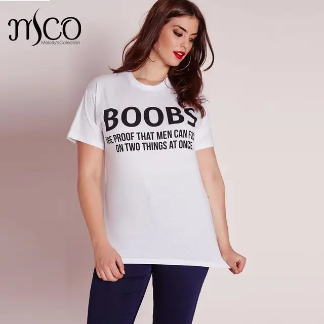 Verão Mangas Curtas Ultimum Fácil Algodão Tee Tumblr Boobs Engraçado ...