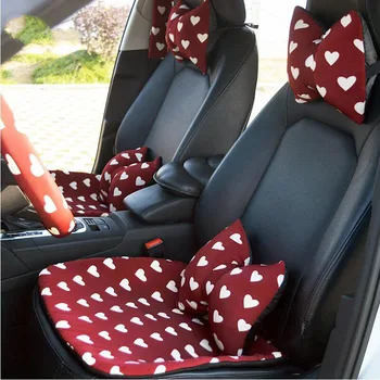 

Four Seasons Car Seat Cushion Cotton Love Single Seat Cushion Girl Heart Cushion