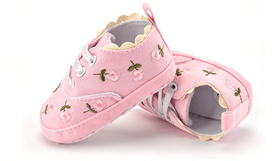 Baby Girl Shoes White Lace Floral Embroidered Soft Shoes First Walker Shoes