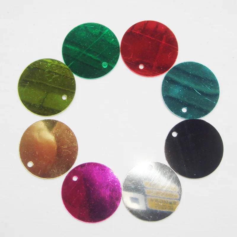 

20000PC/lot 10mm (0.5KG) Large Flat Round Laser Sequins Dide Drilling for Craft Sewing Diy sewing/wedding decoration