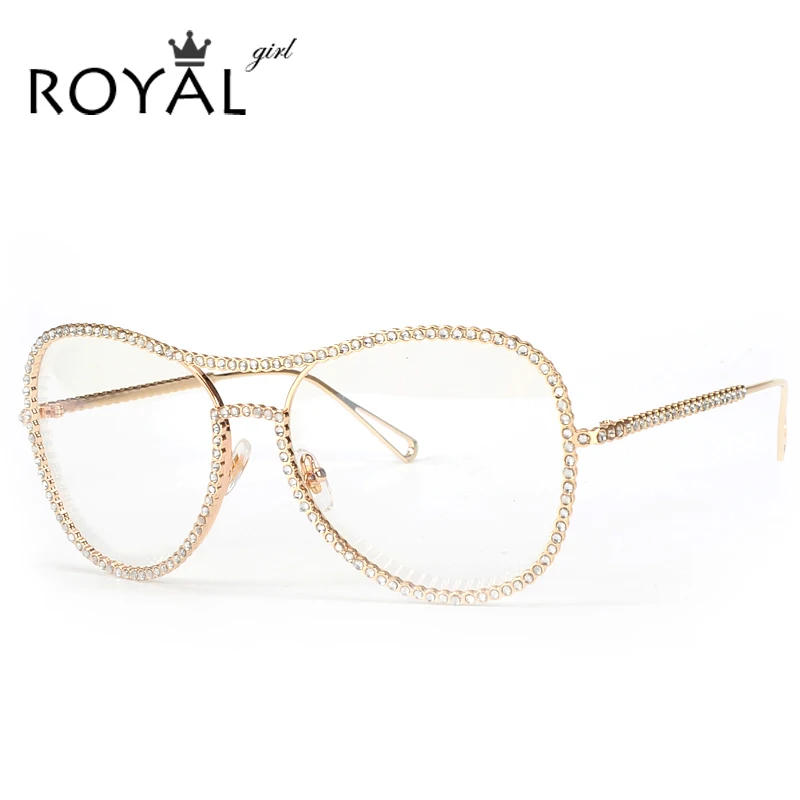ROYAL GIRL Large Frame Rhinestones Eyewear Frames Twin ...
