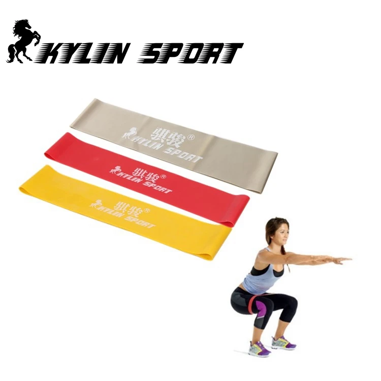 red yellow and gray combinationlatex latex resistance workout excercise pilates yoga bands loop wrist ankle elastic belt