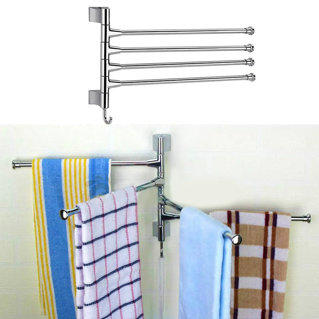 

Stainless Steel 2/3/4 Layers Shower Towel Bar Rotating Towel Rack Bathroom Kitchen Towel Polished Rack Holder Hardware Accessor