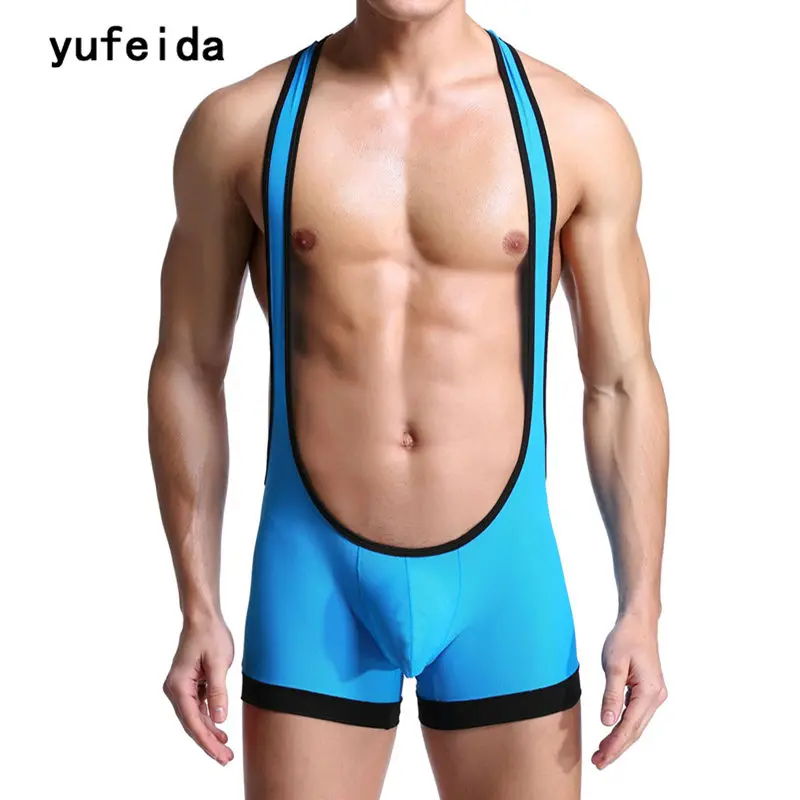 

YUFEIDA Mens Singlet Underwear Gay Stretch Tight Unitard Leotard Polyester Undershirts Sexy Men's Bodysuit Jumpsuits Wrestling