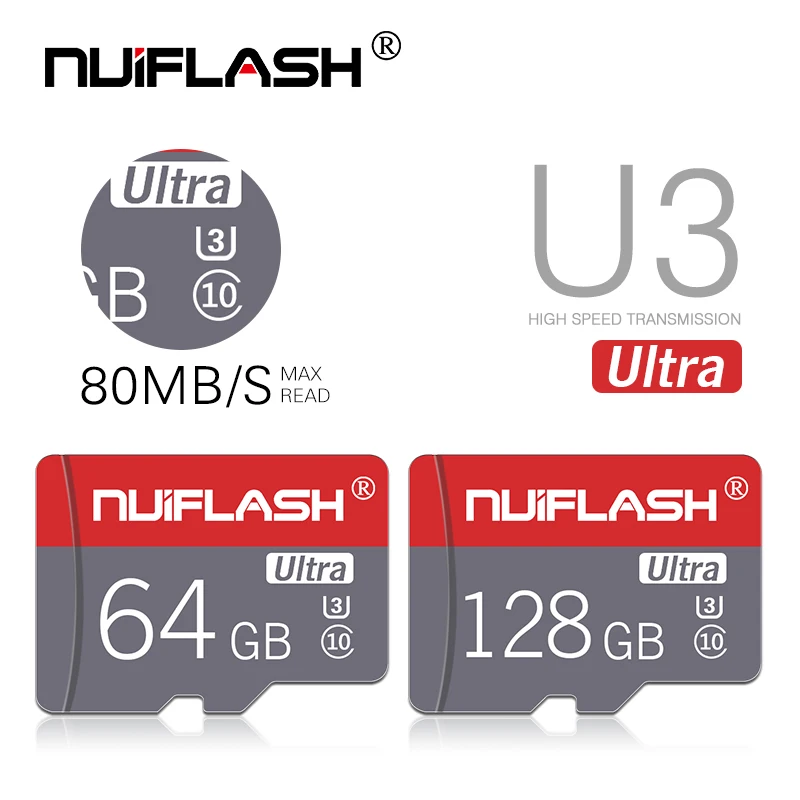 Nuiflash micro sd 128 Гб 64 ГБ 32 ГБ оперативной памяти, 16 Гб встроенной памяти, 80 МБ/с. TF usb флэш-карта памяти, мicro sd 8 ГБ/48 МБ/с. class10 продукт