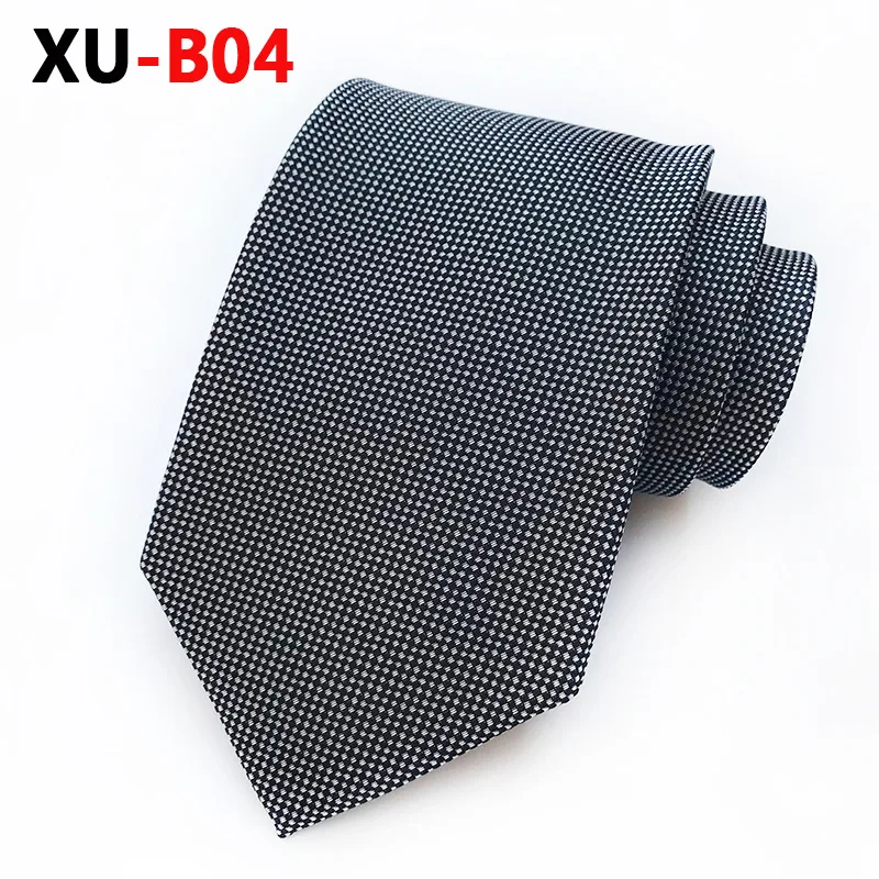 Полиэфирный жаккардовый 8 см Полосатый галстук деловой Повседневный галстук для мужчин аксессуары Галстуки - Цвет: XU-B04