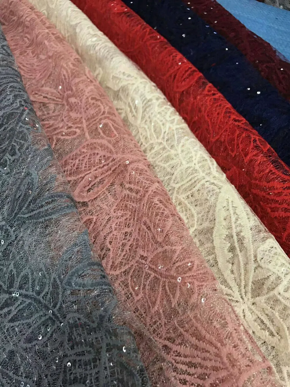 

embroidered tulle fabric latest sequin fabric high quality tulle sequins lace fabric for evening dresses
