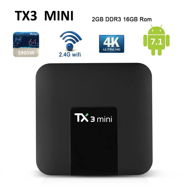 android tv box TX3 Mini H2.65 IPTV 4K 2.4GHz WiFi Top Box Media Playe android 7.1.2 Amlogic S905W Quad Cortv box 2gb 16gb