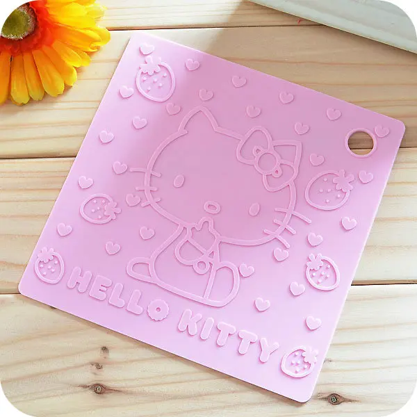

Kawaii Kitty Cat Pink Tableware Cup Pads Mats.Table Placemats Kitchen Dinnerware Mat.Cute Insulation Pads.Table Decoration