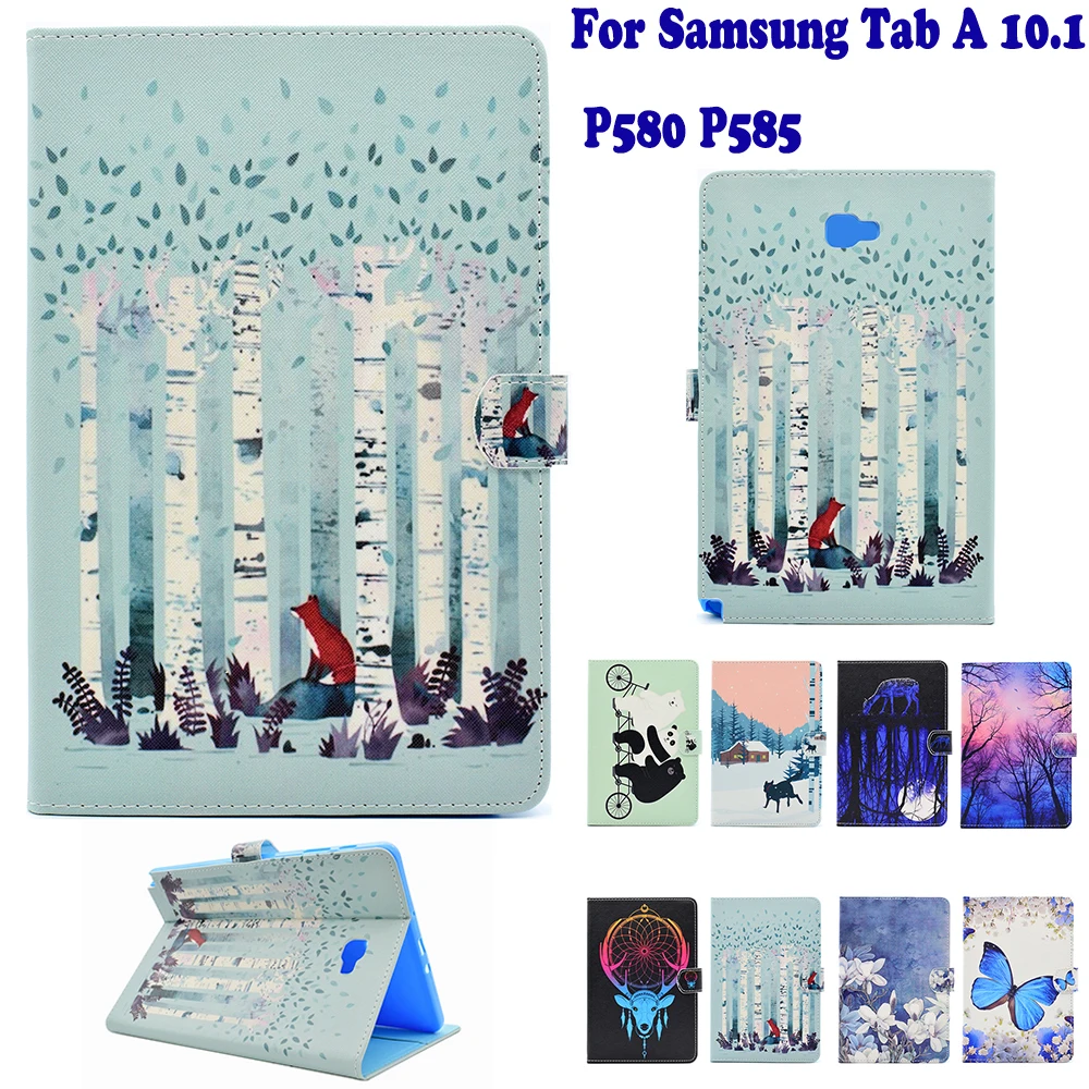 Модный чехол для планшетного ПК с рисунком Samsung Tab A 10 1 P580 P585 умный флип подставкой