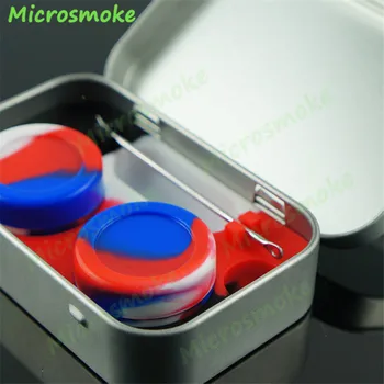 

unique design 4 in 1 non-stick container jars dab wax oil with titanium dab rig tool dab oil wax jar free shipping