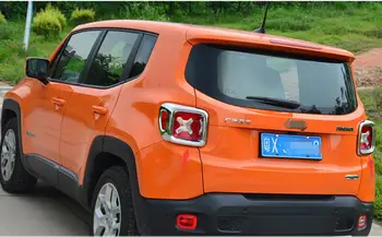 

For Jeep Renegade 2015 2016 2017 ABS Chrome plastic Tail Light Lamp Cover Trim Decoration Trim 2pcs