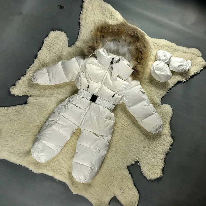 

Baby Snowsuit 2018 winter Baby Boys Rompers Warm Overalls For Baby Girls Newborn Clothes Parka Thicken Down Baby Romper
