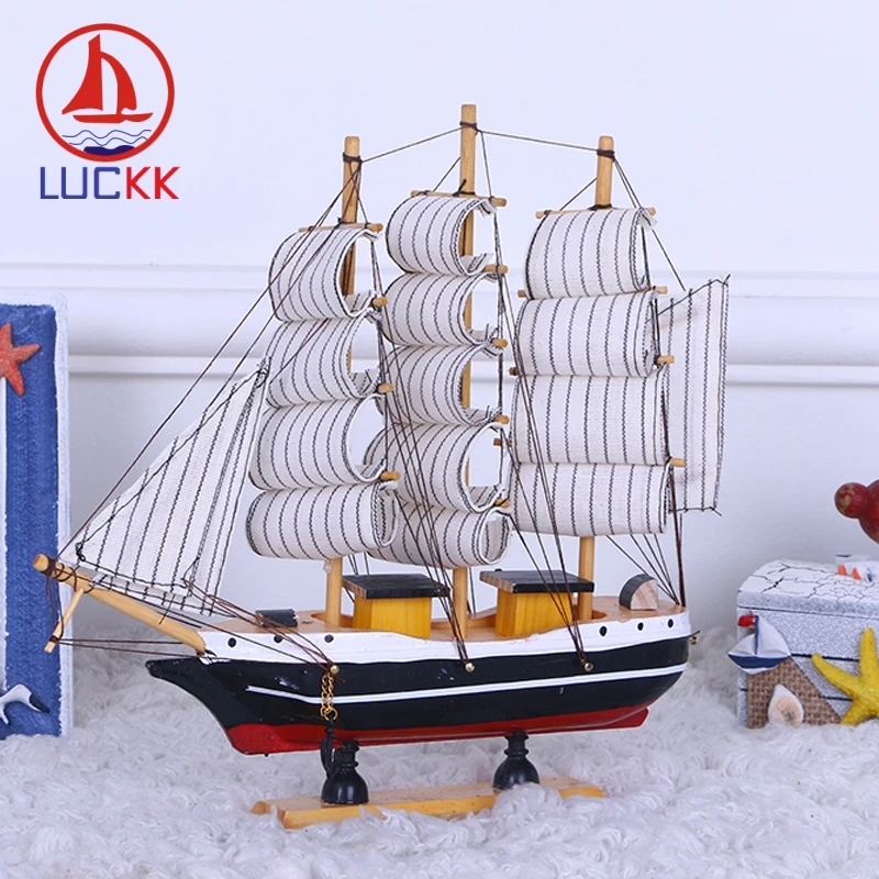 Деревянная модель корабля LUCKK 24 см черно красная кнопка аксессуары для украшения