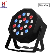 Светодиодный прожектор rgb 18*3 Вт par led rgb свет с DMX512 Master Slave led плоский DJ контроллер оборудования(10 шт./лот