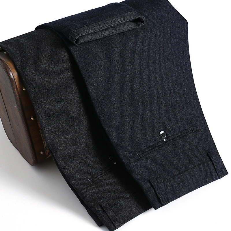 2019 herbst Winter Neue Männer Casual Hosen Business Fashion Schleifen Hohe Qualität Slim Fit Hose Männlichen Schwarz Navy Marke Kleidung